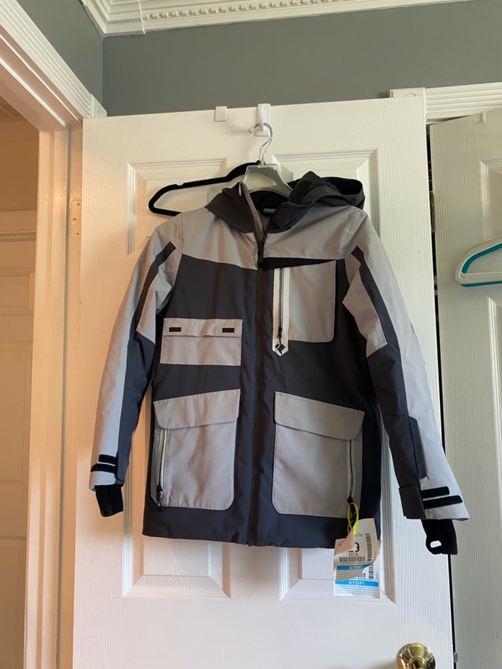 Boys obermeyerTwo-Tone Gray Waterproof Hooded Jacket